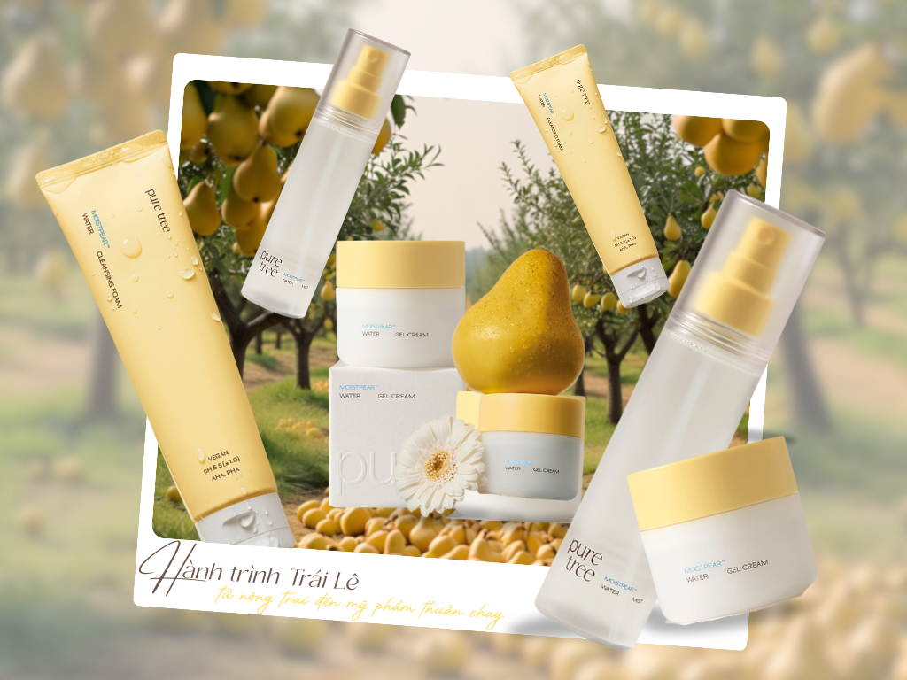 Pure Tree Bộ sản phẩm chăm sóc da thuần chay chuẩn Hàn - chiết xuất từ trái lê Tươi